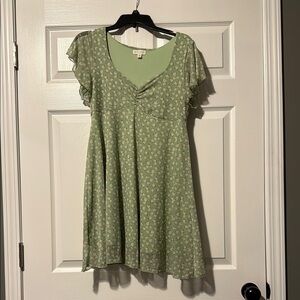 See You Monday Sage Green Dress with Pink Florals